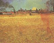 Vincent Van Gogh Sunset:Wheat Fields near Arles (nn04) oil